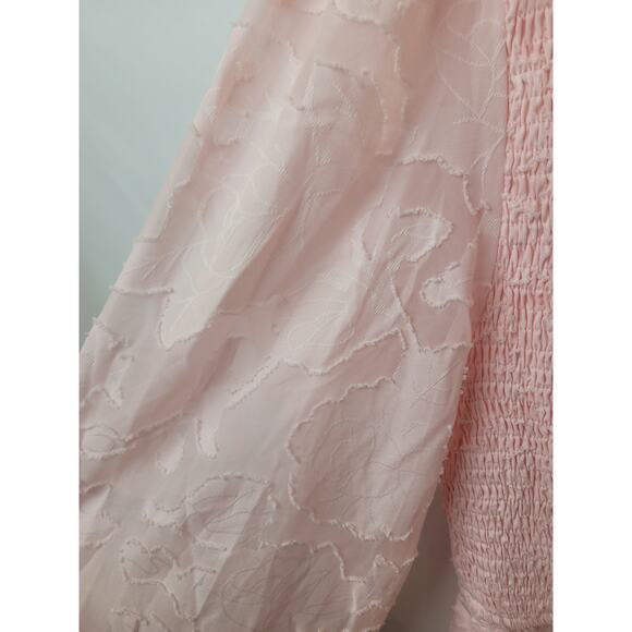 Merokeety Womens Floral Textured Long Sleeve Smocked Midi Dress 2XL - Picture 9 of 9